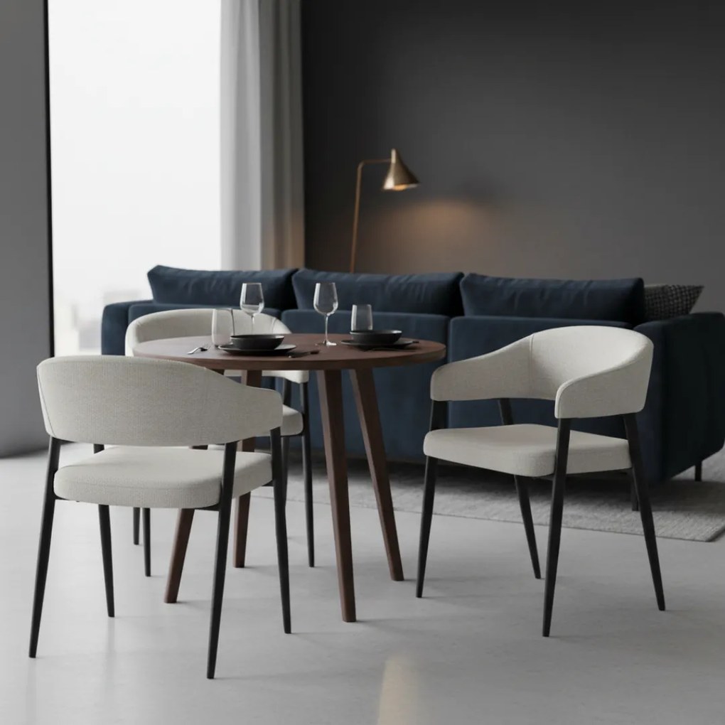 Fotoliu de sufragerie design, gri deschis/negru, NIZAR TYP 2