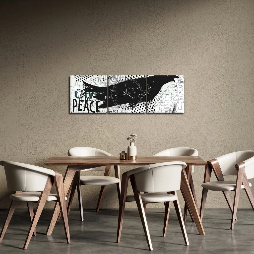 Tablou - Artă stradală - zarvă (cu ceas) (90x30 cm)