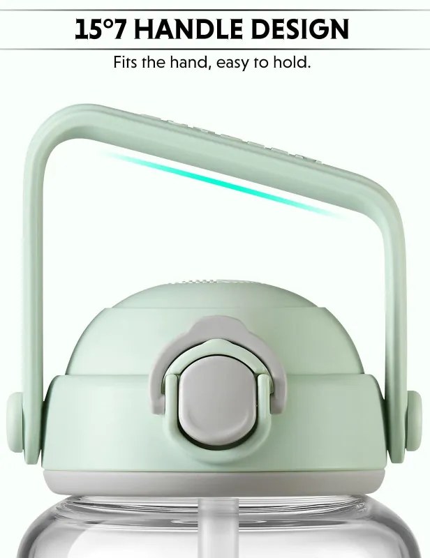 Sticla Buydeem DG78-CG, Pai pop-up, Maner, Sticla rezistenta la caldura pana la 150°C, Etansare tripla, Verde