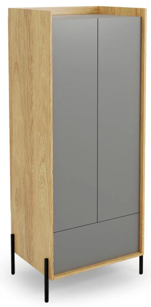 Dulap Mobius 2D gri/natur H179 cm