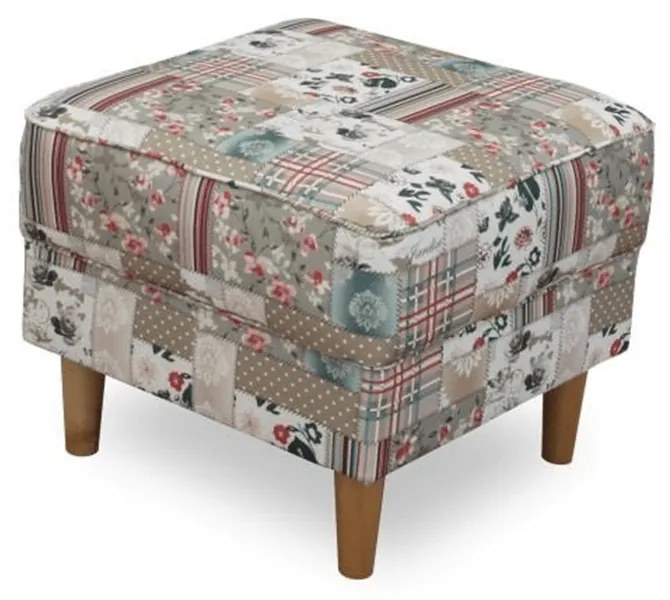 Fotoliu cu taburet, material textil în stilul patchwork Viorica 1, ASTRID