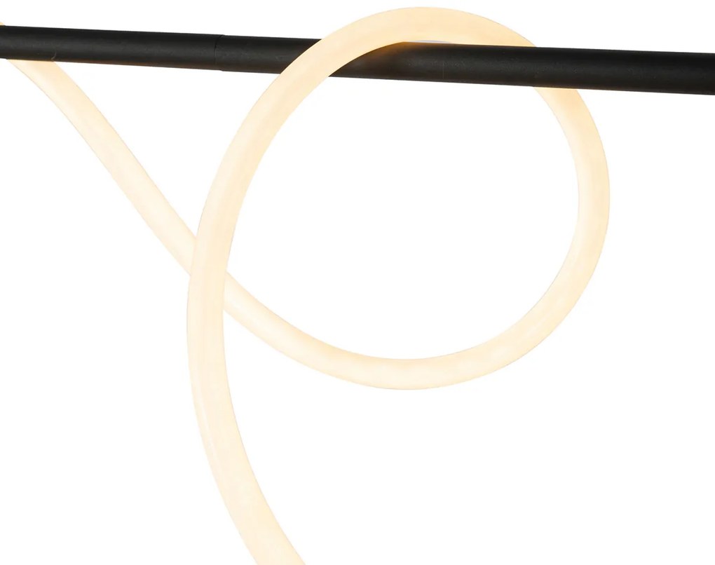 Lampă suspendată de design neagră cu LED cu dimmer în 3 trepte - Danisha