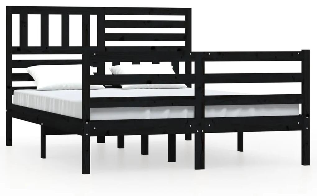 3101087 vidaXL Cadru de pat, negru, 120x200 cm, lemn masiv