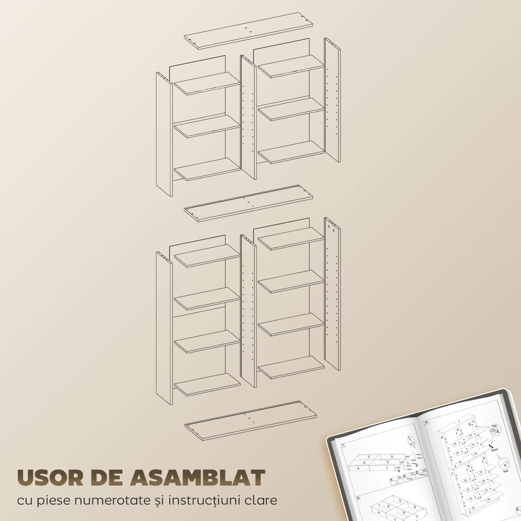 HOMCOM Unitate de depozitare pentru 640 CD-uri/360 DVD-uri/430 Blu-ray - Alb | Aosom Romania