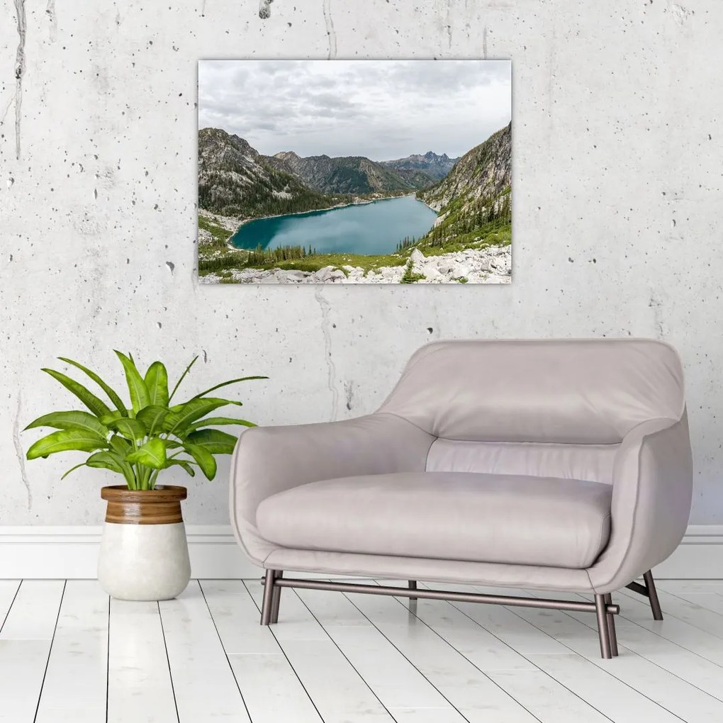 Tablou cu lac în munți (70x50 cm)