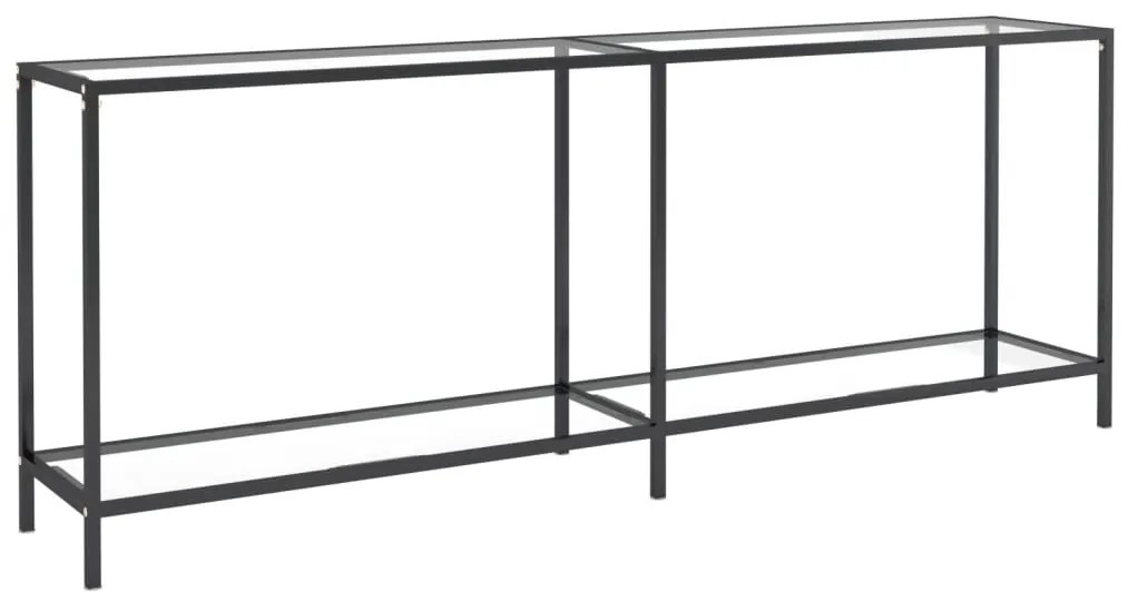 331706 vidaXL Masă consolă, transparent, 200x35x75,5 cm, sticlă securizată