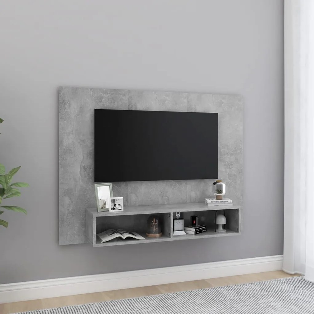 Comoda TV de perete, gri beton, 120x23,5x90 cm, PAL 1, Gri beton