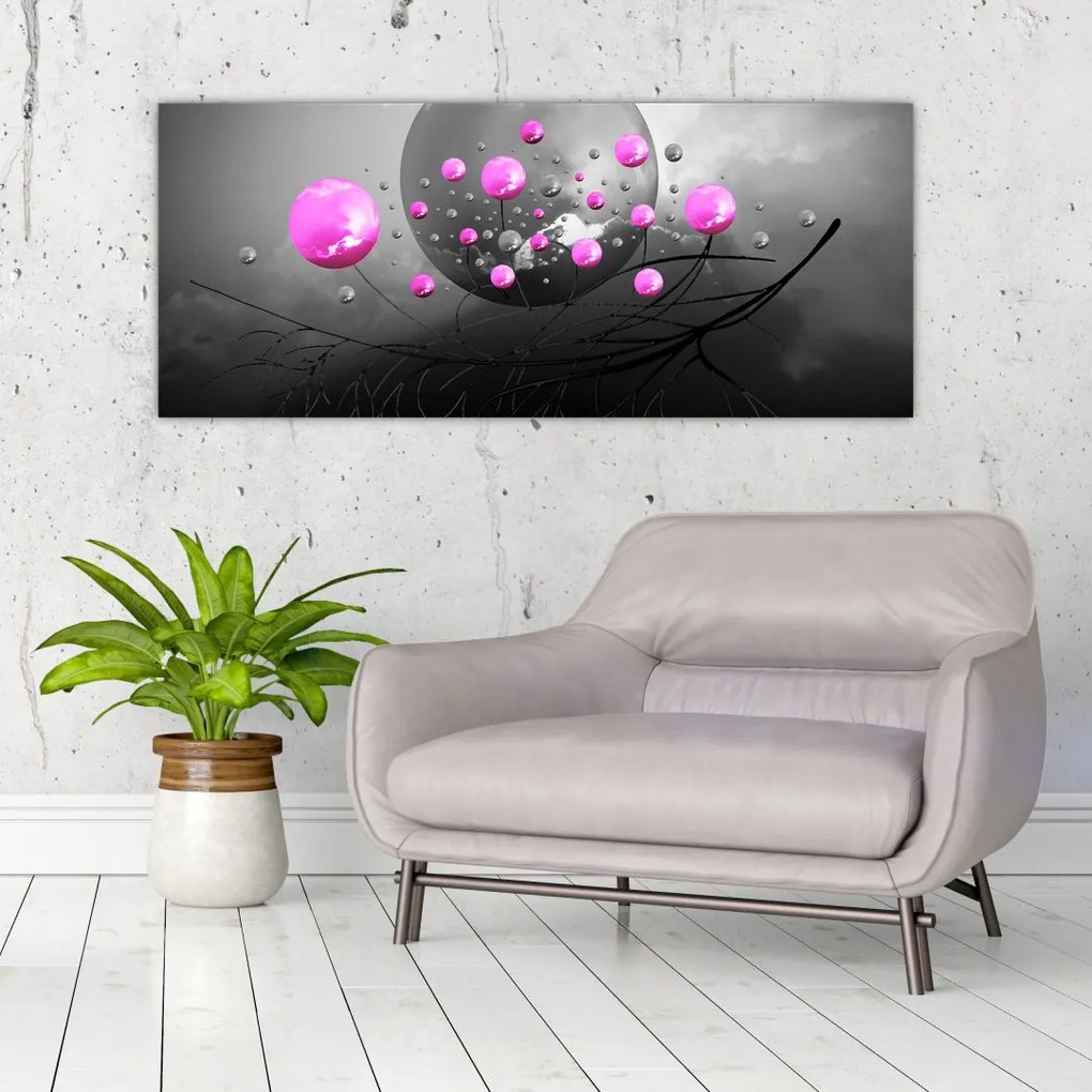 Tabloul cu bile roz (120x50 cm)