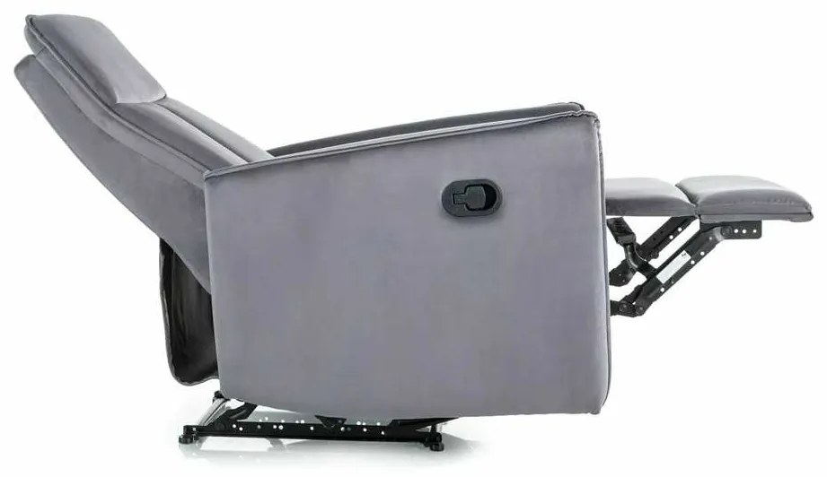 Scaun reclinabil Maxime Velvet, gri