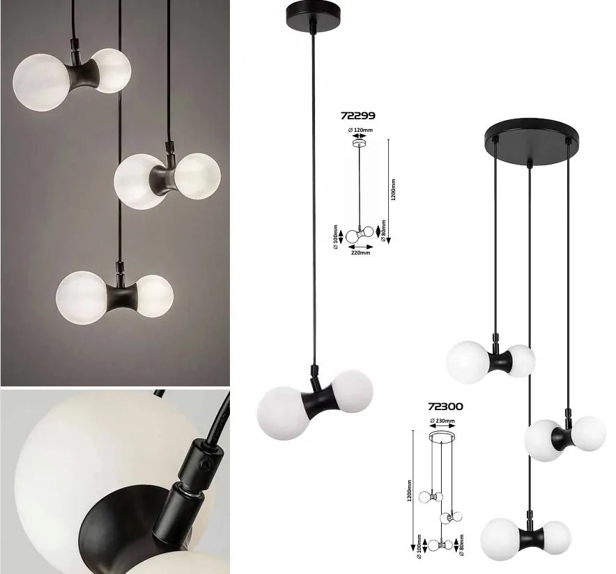 Lustra moderna cu 3 pendule Lition