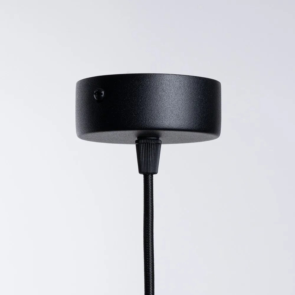 Lustră albă/neagră cu abajur din sticlă Belinda – Sollux