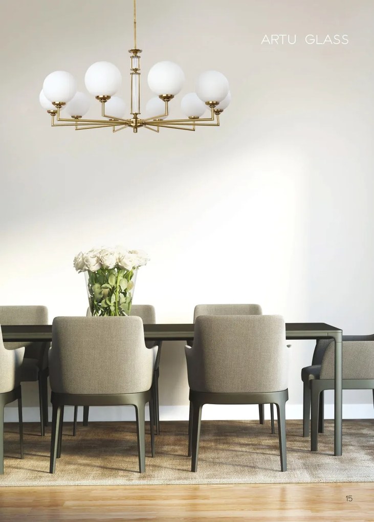 Lustra 12 brate moderna realizata manual Artu Glass