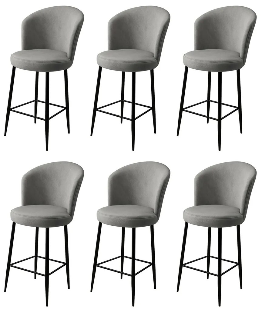 Set de scaune de bar Fora Grey, 6 buc.