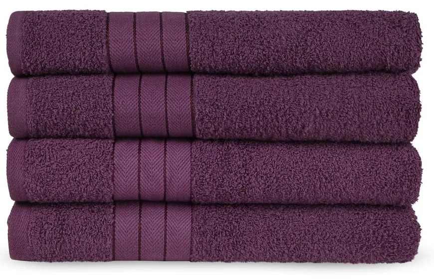 Prosoape burgundy 4 buc. din bumbac din frotir 50x100 cm – Good Morning