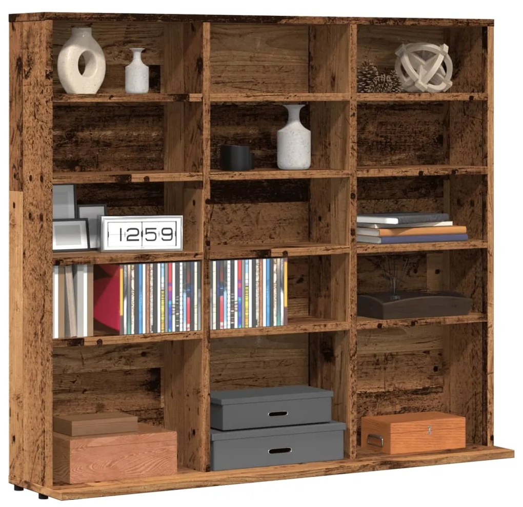 Dulap CD-uri, lemn vechi, 100x23x89,5 cm, lemn prelucrat