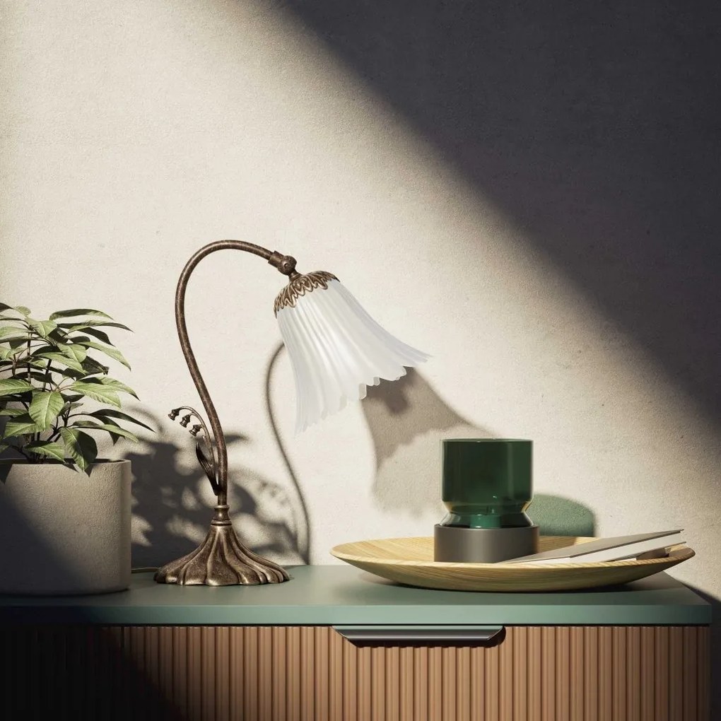 Veioza din alama stil Art Nouveau Floral