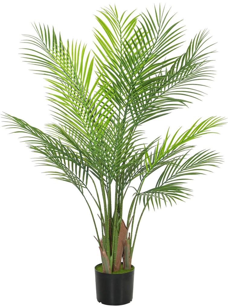HOMCOM Palmier Artificial mare 120cm Planta artificiala, Plastica Plante artificiale in ghiveci pentru living birou | Aosom Romania