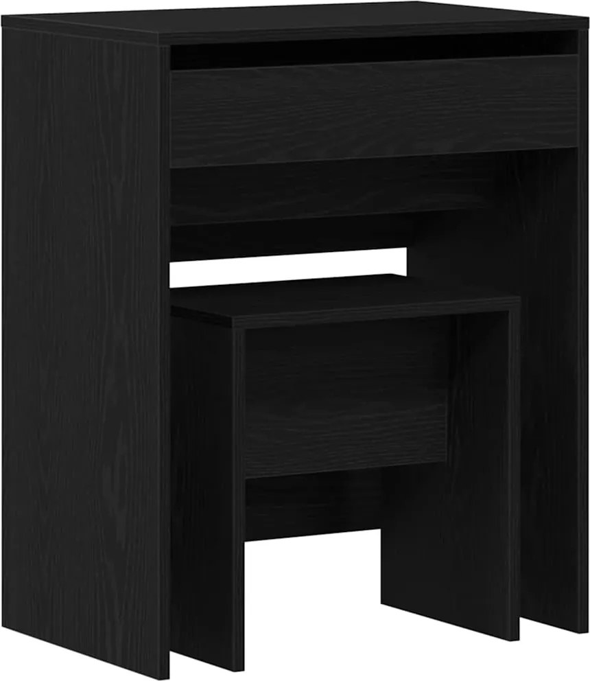 vidaXL Masă de Toaletă Stejar negru 60 x 40 x 75 cm Lemn compozit