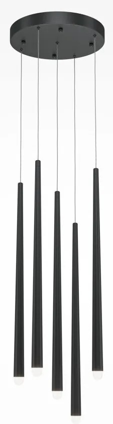 Lustra LED cu 5 pendule design modern Cascade negru