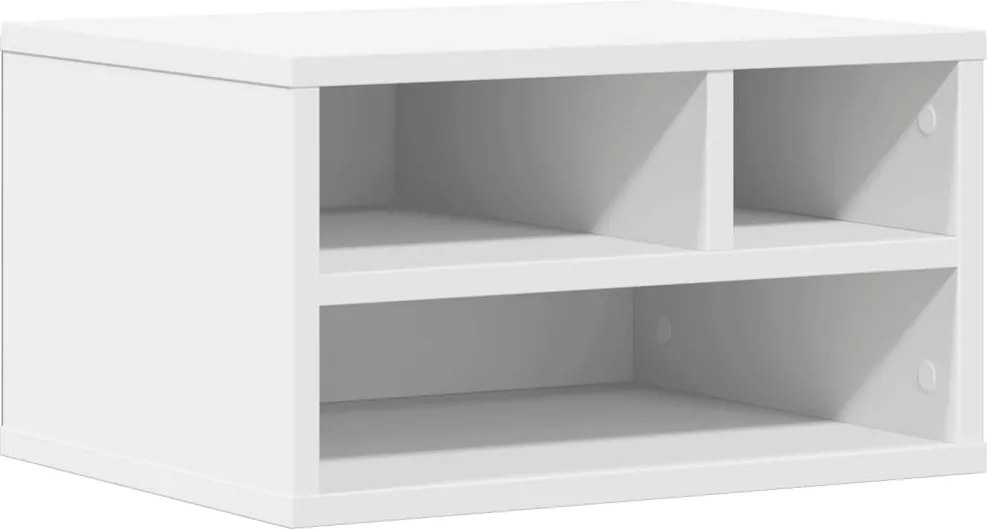 vidaXL Suport imprimantă, alb, 40x32x22,5 cm, lemn prelucrat
