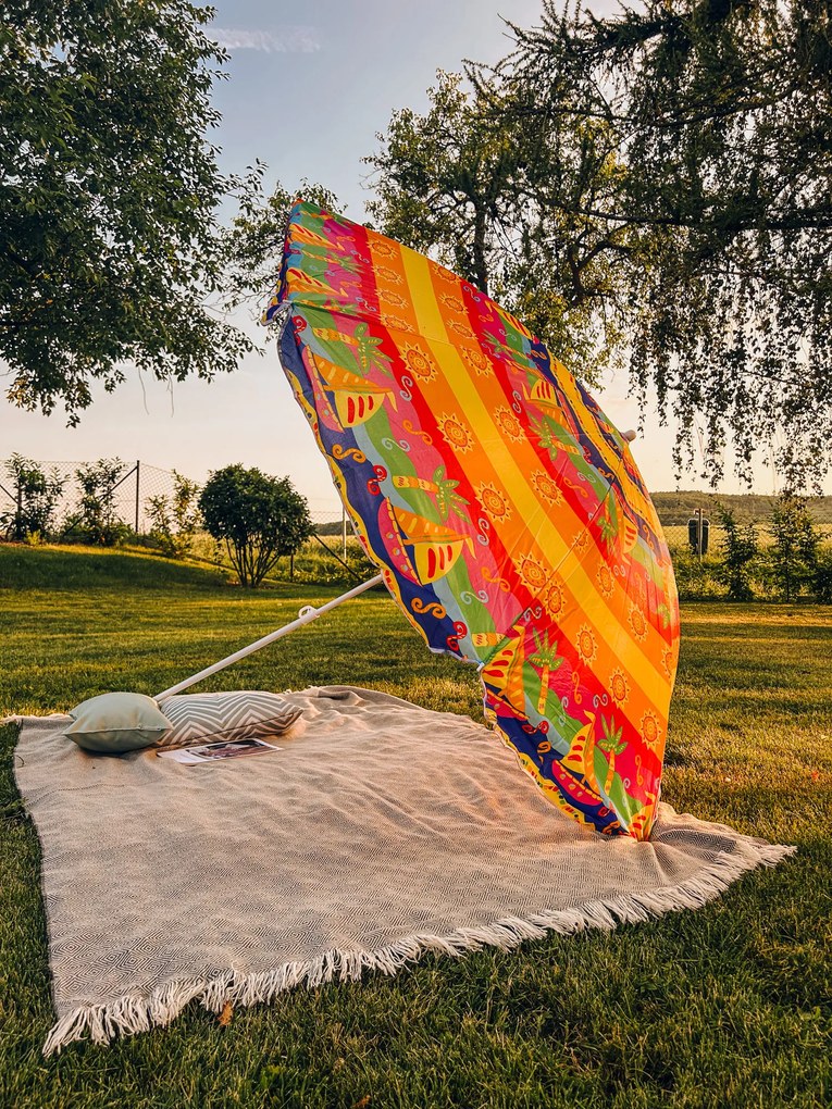 Umbrela de soare rosu-galben, BLISS 180 cm