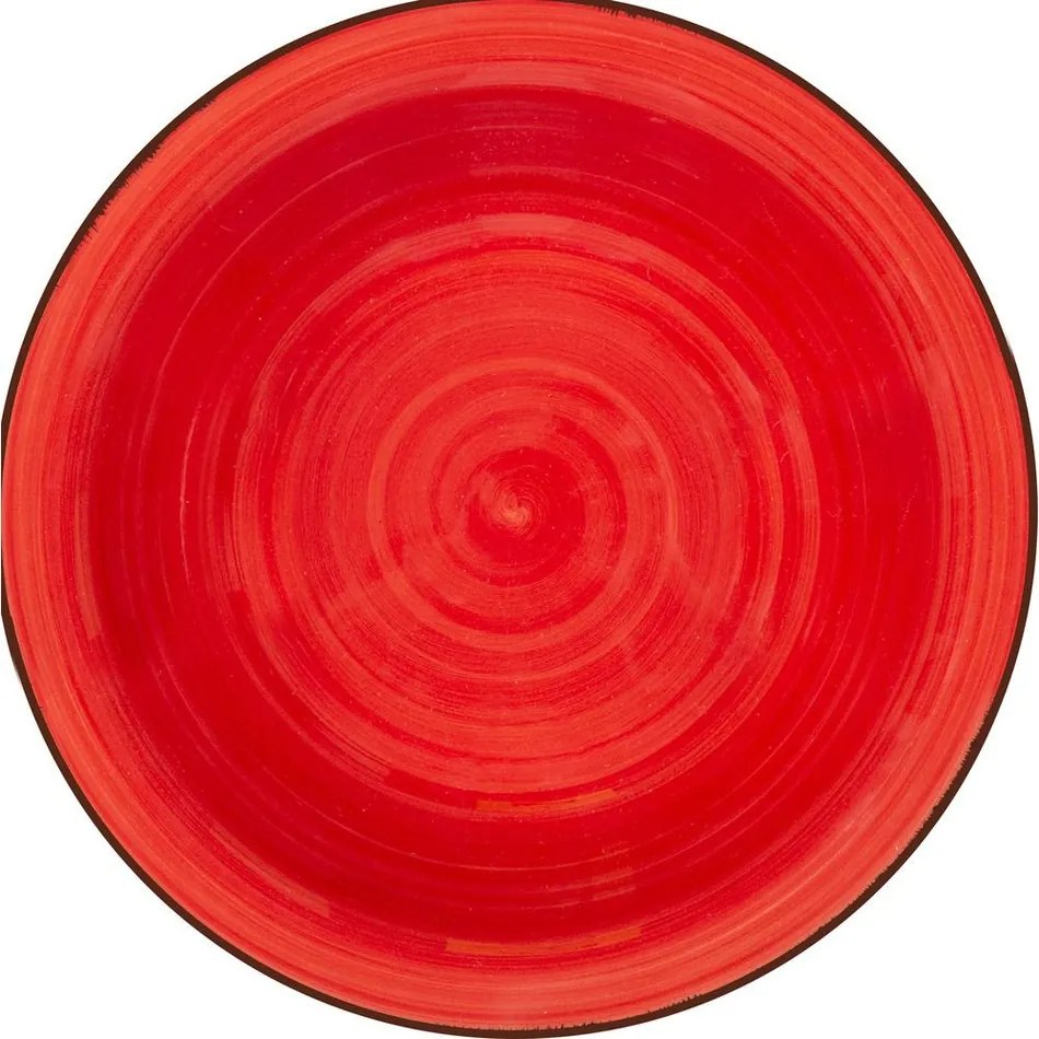 Lamart LT9095 farfurie adâncă din ceramică Happy,diametru 21,5 cm, roșie