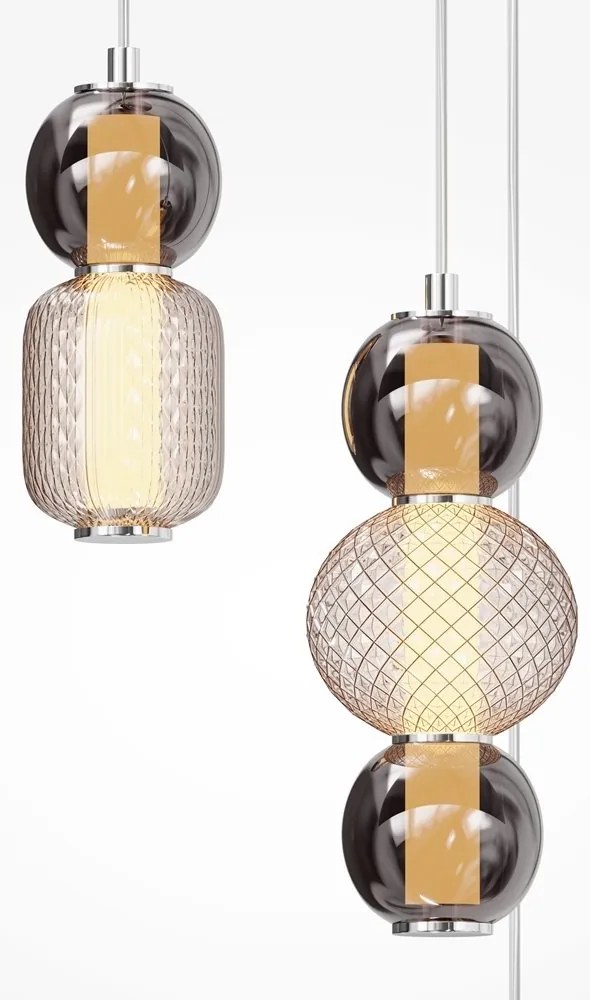 Lustra LED suspendata design modern decorativ Drop 3L crom