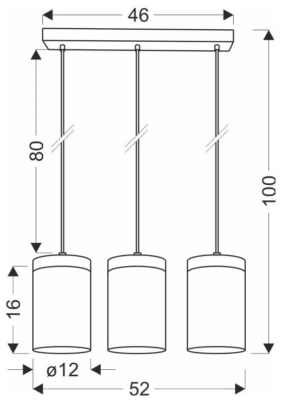 Lustră neagră-în culoare naturală cu abajur din sticlă ø 12 cm Wels – Candellux Lighting