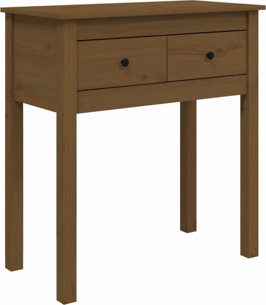 vidaXL Masă consolă, maro miere, 70x35x75 cm, lemn masiv de pin