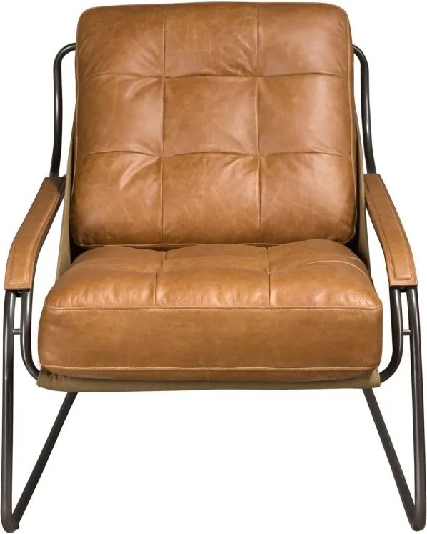 Fotoliu confortabil tapitat cu piele naturala Maro