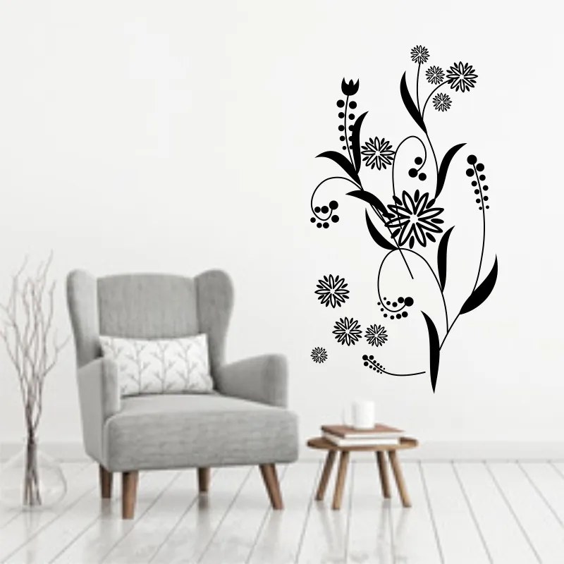 Sticker perete Black Flower Decor 5