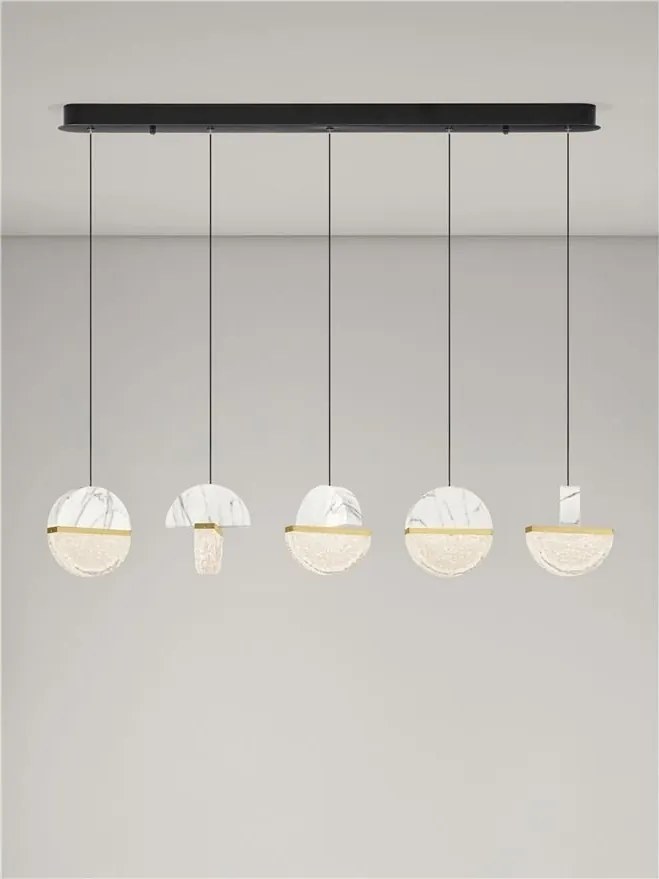 Lustra decorativa liniara cu 5 pendule LED 3000K DORIN
