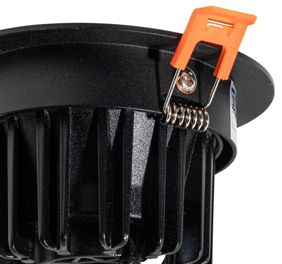 Spot încastrat negru 9,5 cm incl. LED 1015 lm Dimmable IP23 - Gaius