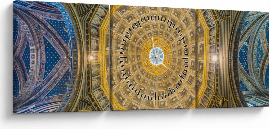 Tablou cu tavanul bisericii Siena (cu ceas) (90x30 cm)