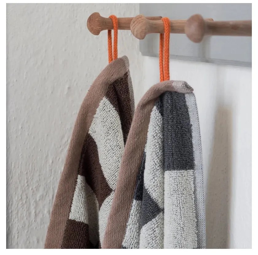 Prosop maro din bumbac organic din frotir 50x90 cm Retro – Mette Ditmer Denmark