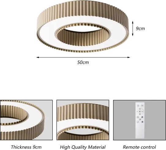 Brilagi – Plafonieră LED dimabilă LUMIX, 48 W, 230 V, 3000–6000 K, bej, Ø 50 cm, telecomandă inclusă