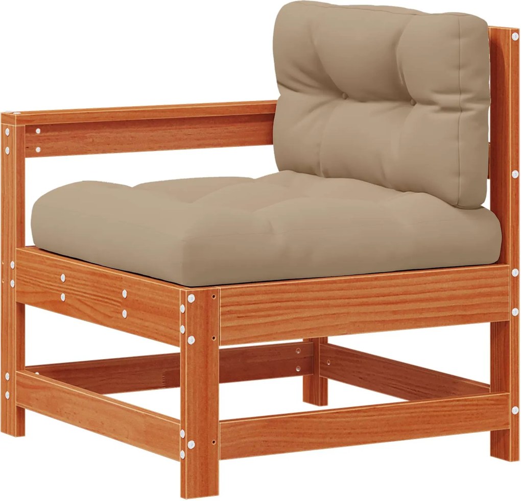 vidaXL Sofa de colț pentru grădină Lemn masiv de pin Maro Ceară
