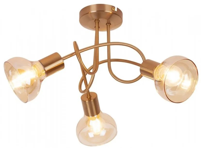 Lustra aplicata design modern Holly 3L auriu/amber
