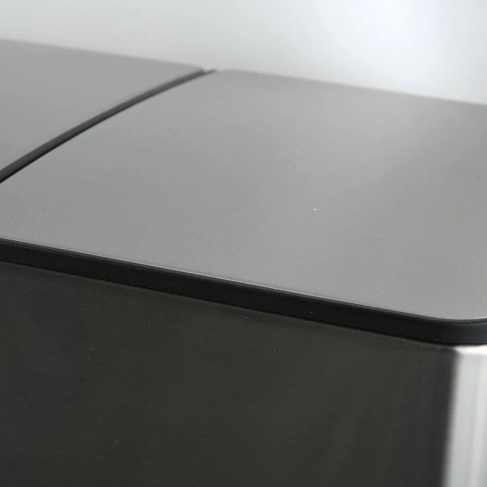 Coș de gunoi argintiu mat pentru reciclare/cu pedală 2x20 l din oțel Aliya – Spirella