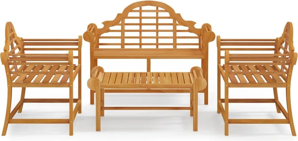 vidaXL Set mobilier de grădină, 4 piese, lemn masiv de tec
