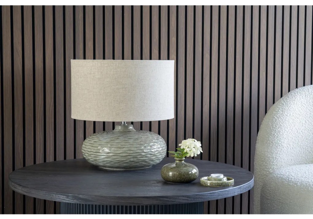 Lampă de masă Oldham cu abajur din ceramică verde