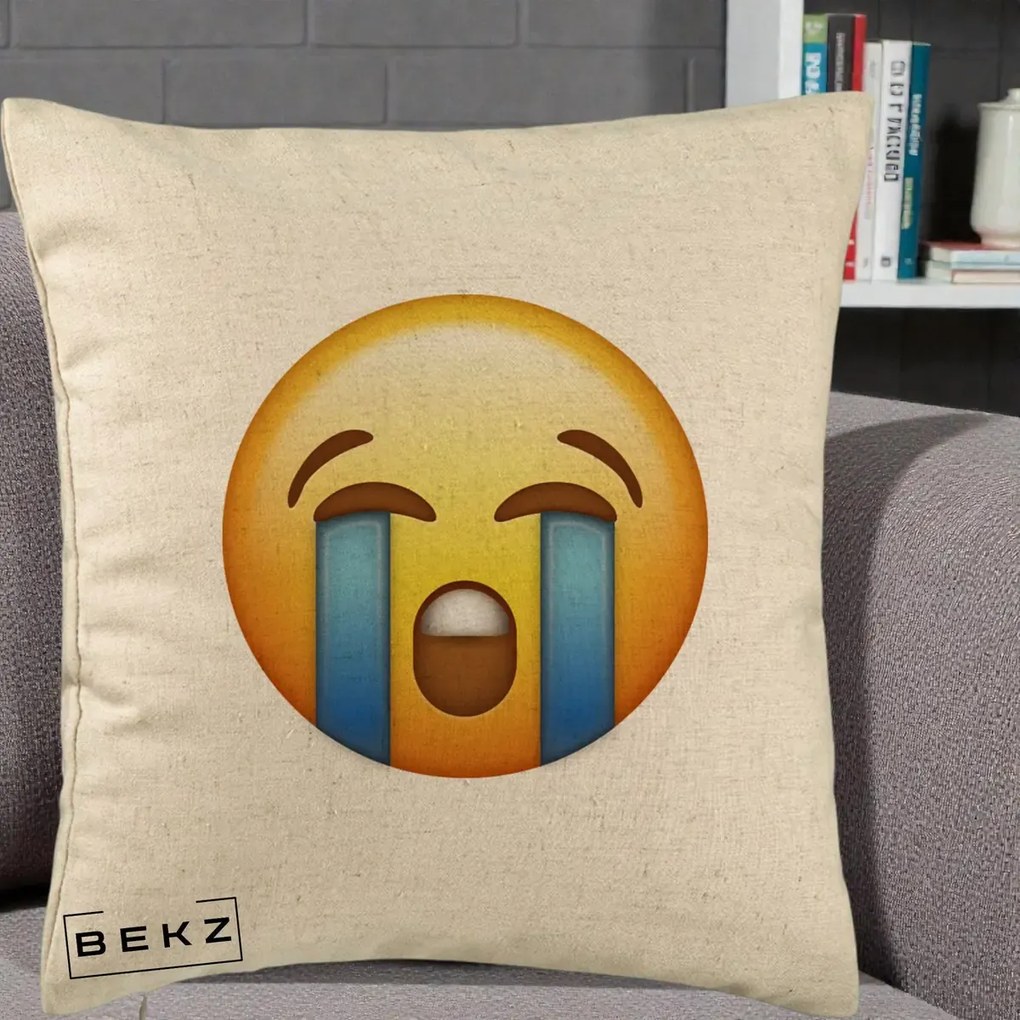 Perna decorativa Emoji Plange, 40x40 cm cu Umplutura, Bej, BEKZ