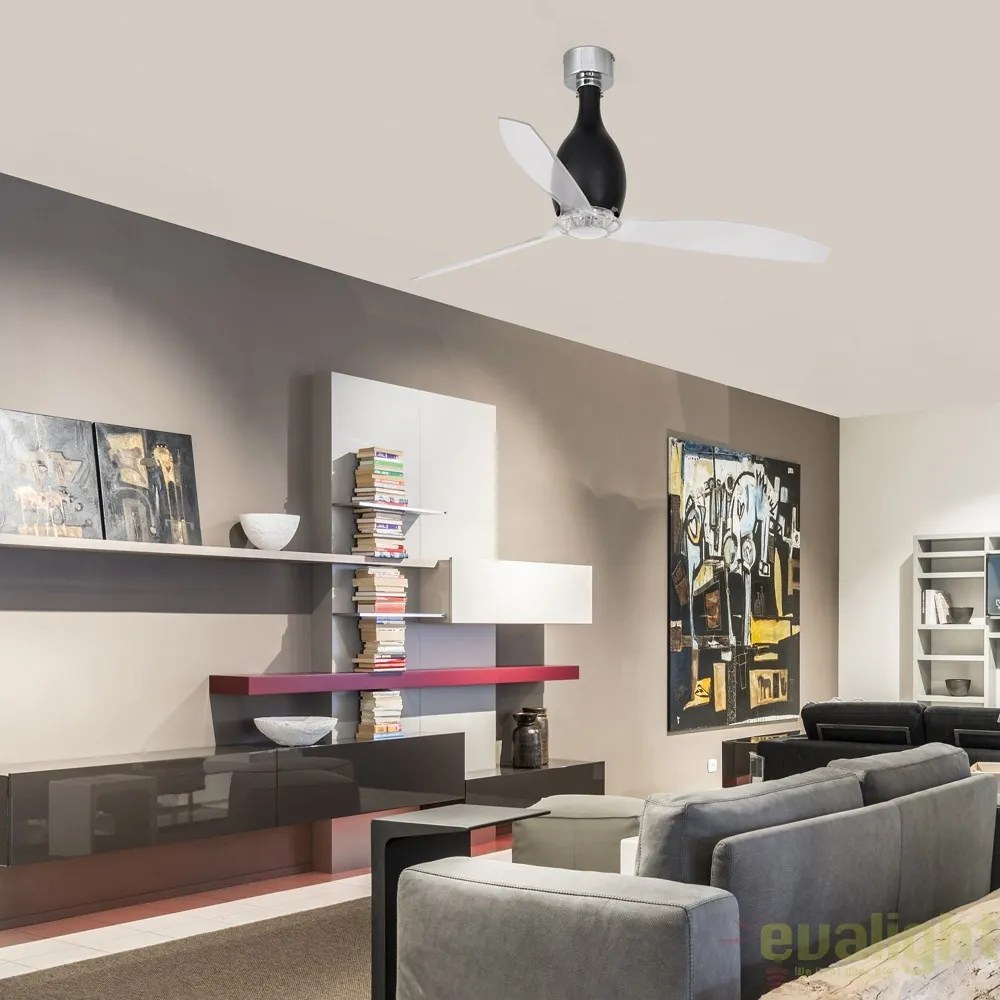 Ventilator cu telecomanda ETERFAN MINI negru lucios 32026