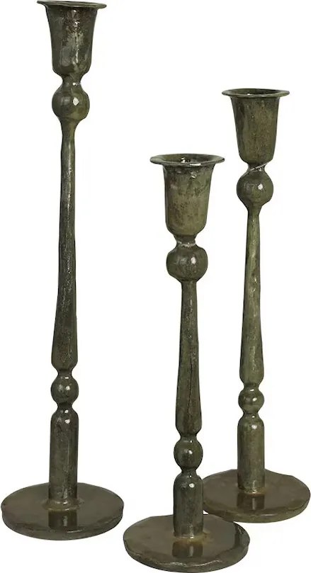 Suport pentru lumânare din metal H34 cm, „Meja Olive Green”