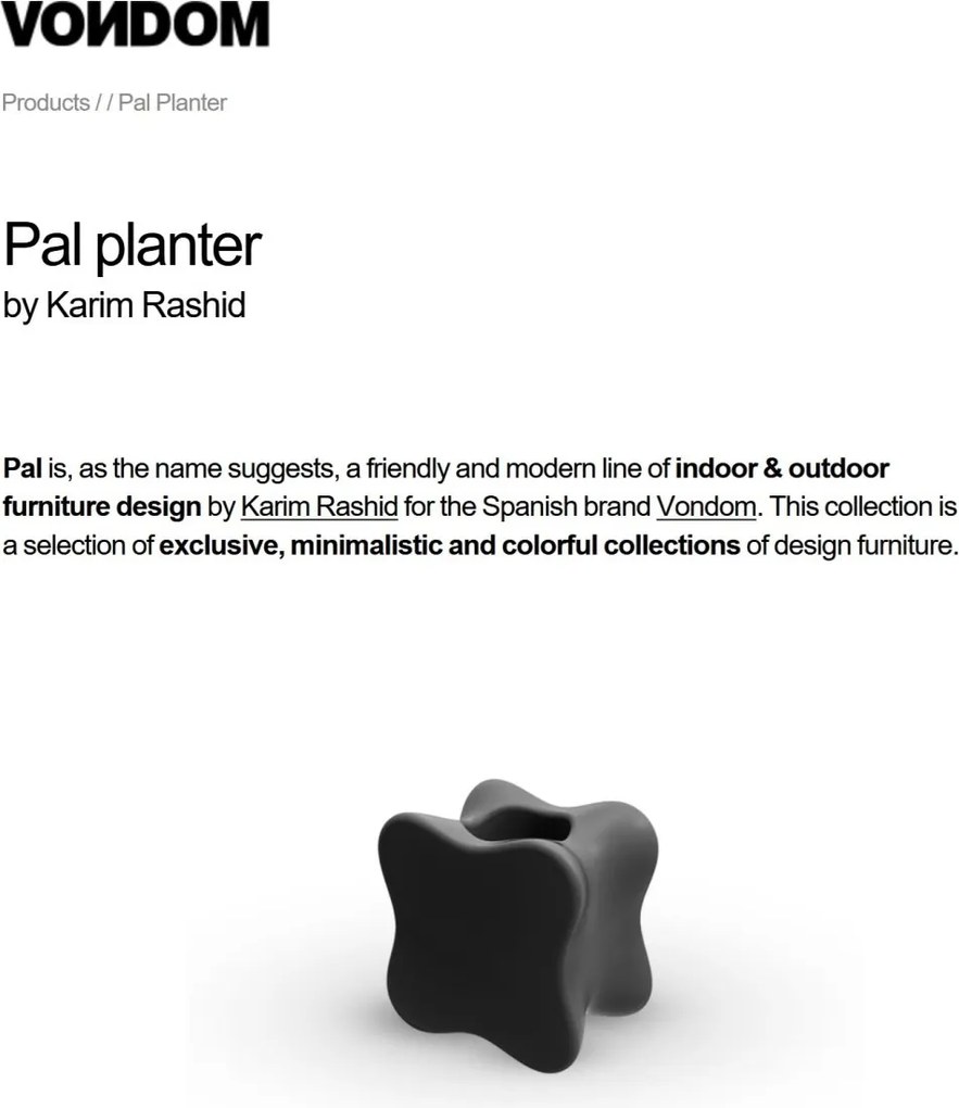 Ghiveci flori / Jardiniera plante de exterior/interior design decorativ PAL PLANTER 51004R Vondom