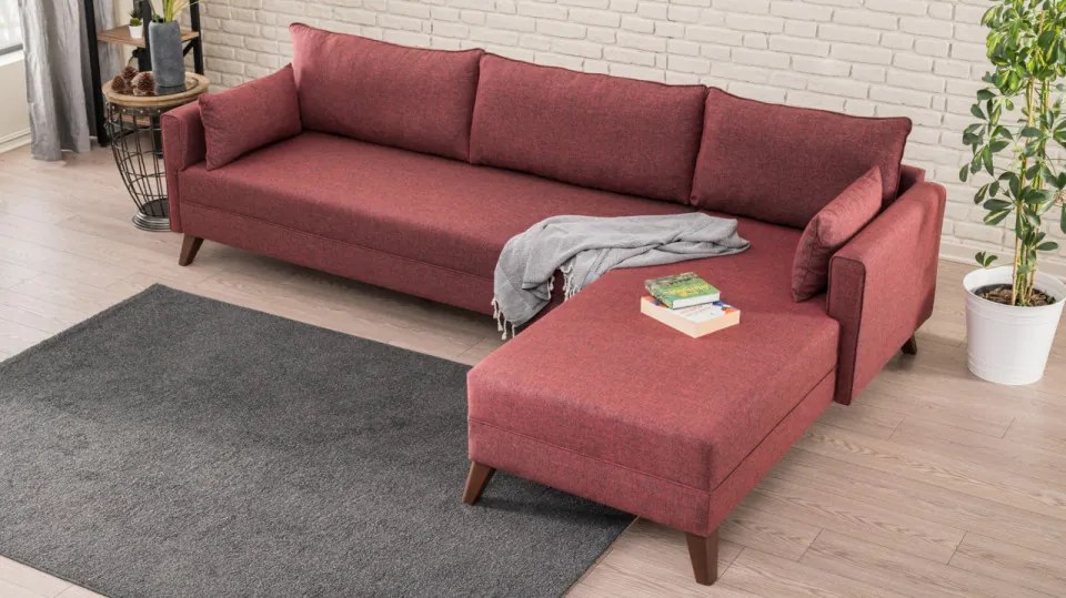 Coltar pe Dreapta, Cadru de Lemn / MDF, Bella, Bordo