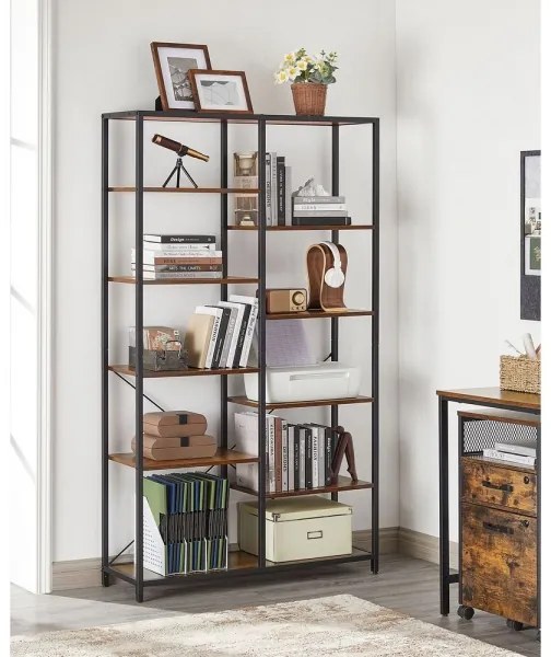 Bibliotecă NAVARO maro/negru