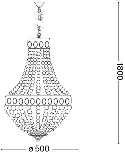 Lustră pe lanț Ideal Lux MONET 6xE14/40W/230V d. 50 cm cânepă/alb