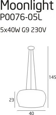Lustra, Pendul diam.40cm, Moonlight P0076-05L MX