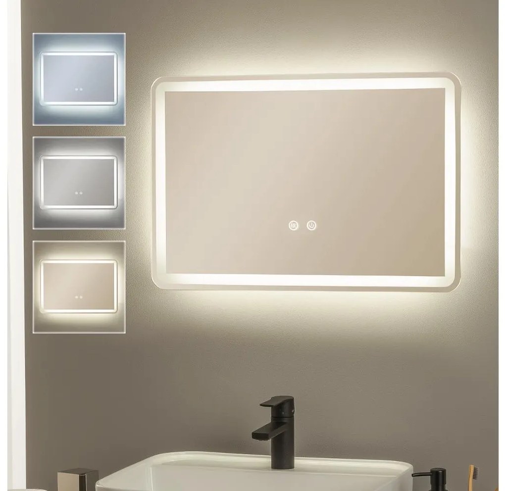 Brilagi - Oglindă BELLA pentru baie, LED dimabilă, încălzită, cu iluminare LED de fundal, 12W/230V 40x60 cm IP44
